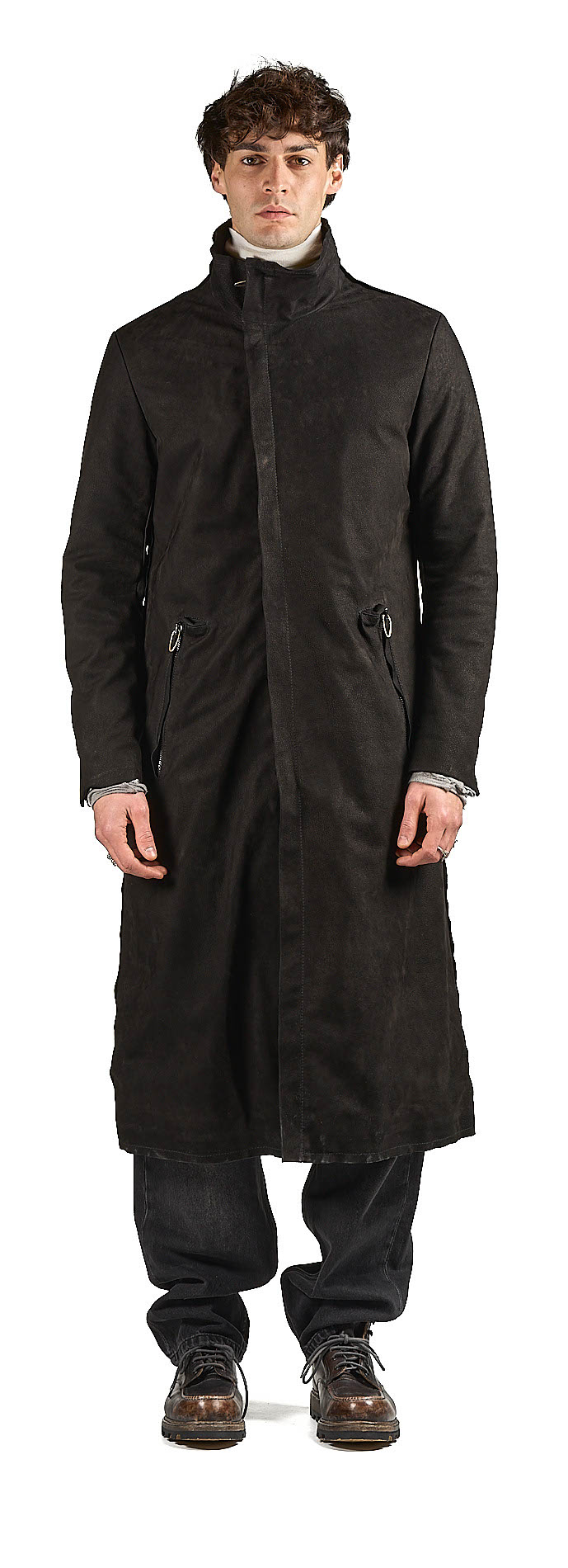 DANIELE BASTA LEATHER AND SILVER JACKET 